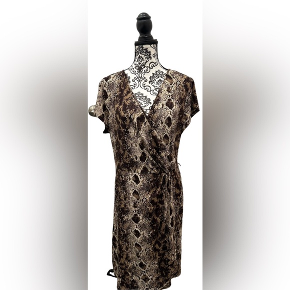Worthington Dresses & Skirts - Worthington Python Print Faux Wrap XL Dress